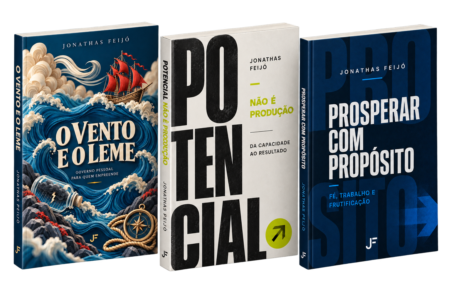 Coleção de três livros de Jonathas Feijó